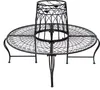 A black metal garden bench designed to surround a tree. Náhled obrázku produktu
