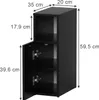A black cabinet with dimensions indicated by text overlays. Produktbild-Vorschau