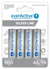A blister pack of four AA rechargeable batteries. Náhled obrázku produktu