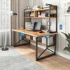 Biurko komputerowe ciemny buk pod laptop loft gamingowe Podgląd zdjęcia produktu 5