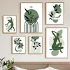 3er Set Premium Poster Grün Blätter Bilder Wandbilder Deko Produktbild-Vorschau 2