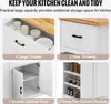 A collage of images showcasing the storage features of a kitchen island. Náhľad obrázku produktu