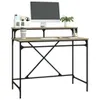 vidaXL Stôl Sonoma Dub 100x50x90 cm materiál drevo a železo Náhľad obrázku produktu 4