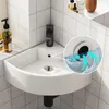 A corner sink with a faucet and a close-up diagram showing water draining. Anteprima dell’immagine prodotto