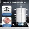 Lebensmittel-Dampfgarer - Dampfkochtopf Set - Mehrstöckig Produktbild-Vorschau 12