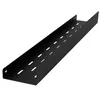 A black metal cable tray with perforated sides, shown against a white background. Produktbild-Vorschau