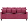 The Living Store 2-Sitzer-Sofa Weinrot 140 cm Samt Produktbild-Vorschau 4