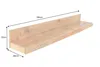 A wooden shelf with dimensions indicated by lines and text. Produktbild-Vorschau