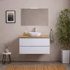 Mobile bagno sospeso 80cm bianco export, top rovere Anteprima dell’immagine prodotto 1