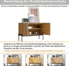 A sideboard cabinet with decorative items on top and inside, and three smaller images of the sideboard at the bottom. Anteprima dell’immagine prodotto