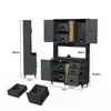 okwish Hochschrank,Sideboard  mit 3 Schubladen&goldene Produktbild-Vorschau 6