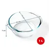A clear glass bowl with dimensions and capacity indicated. Anteprima dell’immagine prodotto
