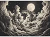 Vlies Fototapete - Moon and Stars Singing Among the Great Produktbild-Vorschau 2