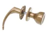 A gold-colored door handle and knob set with rosettes, shown against a white background. Náhled obrázku produktu
