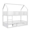 A white bunk bed with a house-shaped frame and safety railings. Anteprima dell’immagine prodotto