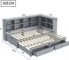 Massivholzsofa(Grau)Mit Ausziehbarem Bett,Mit Produktbild-Vorschau 6