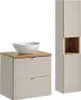Badmöbel Set 2-teilig in kaschmir und Eiche mit 60 cm Produktbild-Vorschau 1