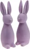 Deko-Osterhase Flieder Lila Beflockt 29,5cm 2er Set Ostern, Produktbild-Vorschau 1