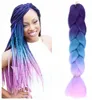 Soulima Kanekalon-Zöpfe, Ombré, violett-blau Produktbild-Vorschau 5