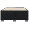 A black upholstered bed frame with wooden slats, shown from the front. Produktbild-Vorschau