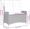 vidaXL 4-tlg. Garten-Essgruppe mit Kissen Schwarz Poly Produktbild-Vorschau 11