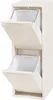 A white trash sorting cabinet with two open compartments, each containing a white bin. Anteprima dell’immagine prodotto