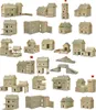 A collage of various wooden toy building sets, primarily log cabins and towers. Anteprima dell’immagine prodotto