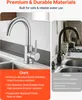 A split image showing a modern faucet on the left and an older, tarnished faucet on the right, with text comparing features. Anteprima dell’immagine prodotto