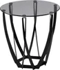 Beistelltisch - Grau - Schwarz - Ø 50 cm - Glas - Produktbild-Vorschau 4