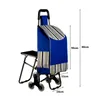 Einkaufswagen mit Sitz, zwei Dreiradrädern, ergonomischer Produktbild-Vorschau 7