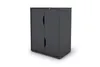 A dark grey cabinet with two doors is shown against a white background. Náhled obrázku produktu