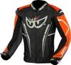 Blouson en cuir Berik Street Pro Evo, noir/orange, 56 Voir les images du produit 1