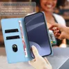 A person is using a phone case with card slots to pay for something at a counter. Produktbild-Vorschau