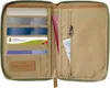 An open passport wallet with cards and currency inside. Podgląd zdjęcia produktu