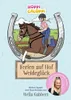 Illustration of a girl riding a horse, framed by a horseshoe, with a book title and author information below. A circular inset shows a photo of the author. Anteprima dell’immagine prodotto