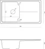 Technical drawing of a kitchen sink with dimensions. Produktbild-Vorschau