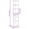 A diagram of a tall, narrow cabinet with dimensions indicated. Produktbild-Vorschau