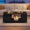 Merax hoogglanzende LED-salontafel met lade en 4 zijvakken, Productafbeelding-voorbeeld 2