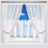 Gardinenset Voile mit Stangendurchzug, 120x140 cm, Blumen Produktbild-Vorschau 1