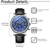 Watch Für Herren,Herrenuhren Leder Leuchtende Chronograph Produktbild-Vorschau 4
