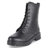 A black leather boot on a white background. Produktbild-Vorschau