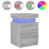 vidaXL Noční stolek s LED světly Grey Sonoma 35x39x55 cm Náhled obrázku produktu 2