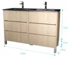 Meuble de salle de bains 120 cm 6 Tiroirs Chêne Clair + Voir les images du produit 5