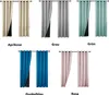 A collage of different colored curtains with labels underneath. Produktbild-Vorschau