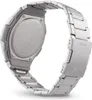 Close-up view of the back of a Casio watch with a metal band. Náhled obrázku produktu