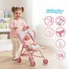 Puppenwagen Klappbar – Rosa Spielzeug-Buggy mit Sonnendach Produktbild-Vorschau 2