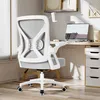 A white and gray ergonomic office chair is shown in a home office setting. Produktbild-Vorschau