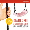 A hand holding a swing rope next to a pink plastic swing seat. Anteprima dell’immagine prodotto