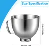 A stainless steel mixing bowl with size specifications indicated by text and lines. Produktbild-Vorschau