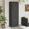 vidaXL Szafka ogrodowa czarna 59x40x180 cm z polirattanu Podgląd zdjęcia produktu 2